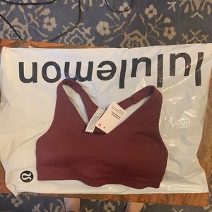 NWT Red merlot Lululemon In Alignment Racerback Bra
